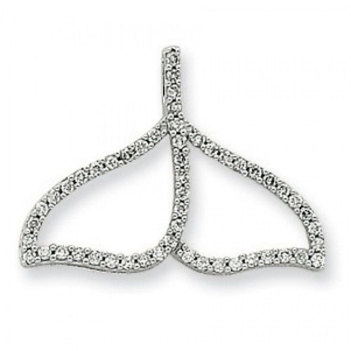 White Gold Diamond Whale Tail Pendant