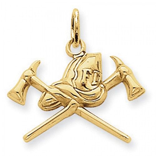 Fire Department Insignia Charm in Yellow Gold - 14kt - Splendid - Women