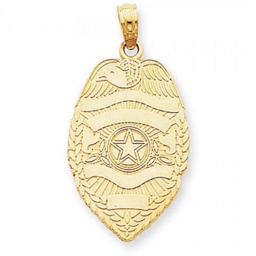 14k Yellow Gold Police Pendant