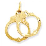 Handcuff Charm in Yellow Gold - 14kt - Glossy Polish - Ravishing - Women