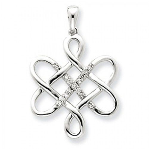 14k White Gold Elegant Diamond Pendant