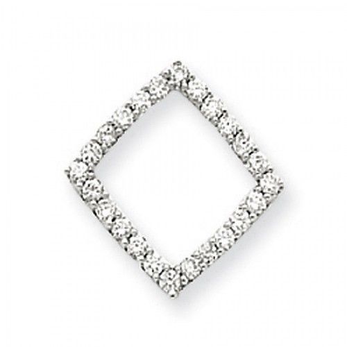 14k White Gold Diamond Design Diamond Pendant