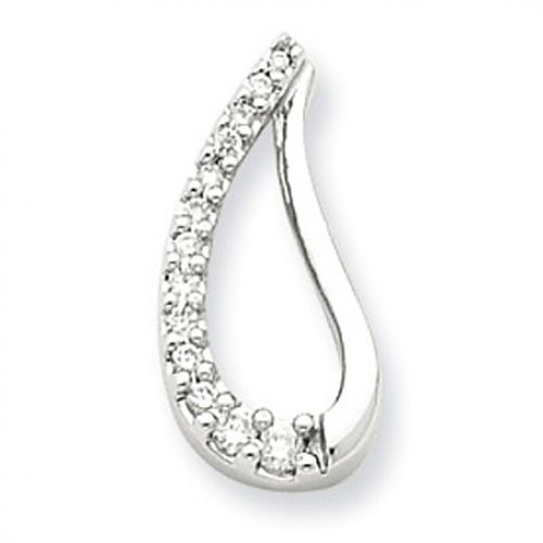 14k White Gold Teardrop Diamond Pendant