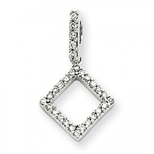 14k White Gold Rhombus Diamond Pendant