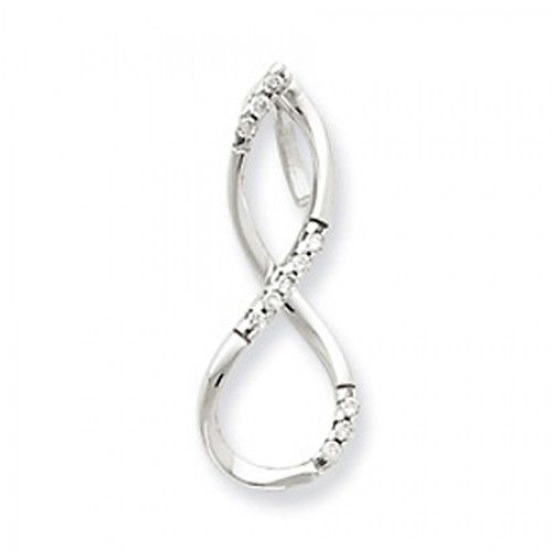 14k White Gold Braided Diamond Pendant