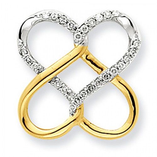 14k White and Yellow Gold Fancy Diamond Slide