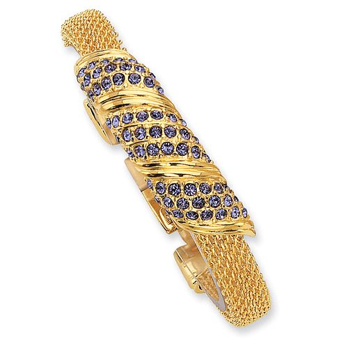 Round Shape Tanzanite Bracelet in Gold Plated - Riveting