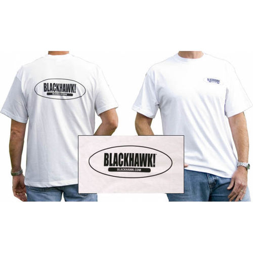 BLACKHAWK! SS T-shirt, Oval Logo White XL