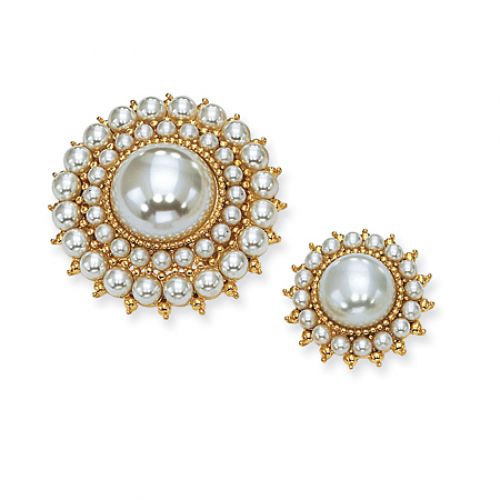 Dual Simulated Pearl Jackie Kennedy Pin Set