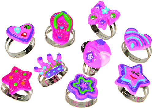 0.5"" Glitter Rings- Adjustable Case Pack 72