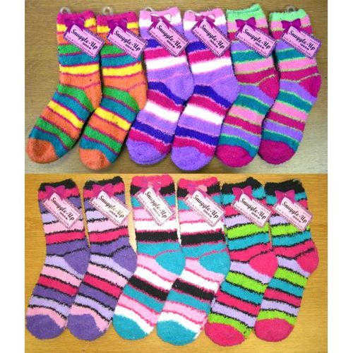 Multi Stripes Cozy Crew Socks Case Pack 120