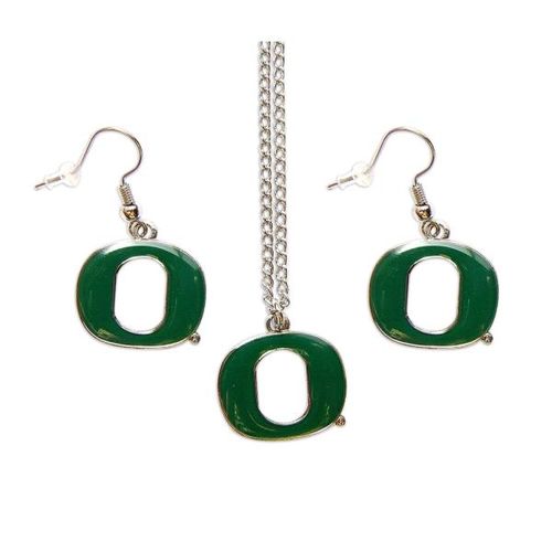 Oregon Ducks Necklace and Dangle Earring
