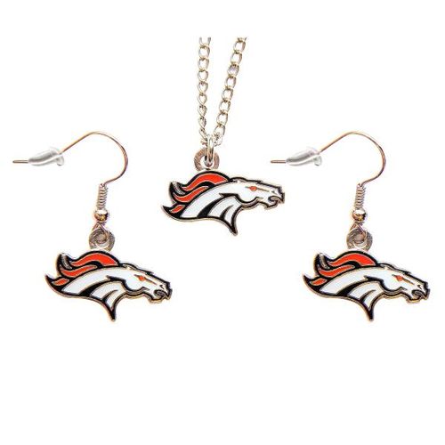 Denver Broncos Necklace and Dangle Earring