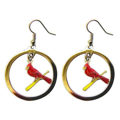 St Louis Cardinals Hoop Logo Earrings