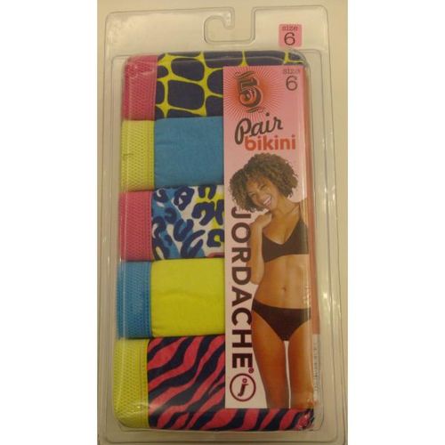 Jordache 5-Pair Box Bikini Panties Case Pack 72