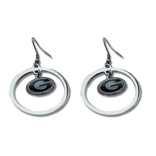 Georgia Bulldog Logo Hoop Earrings