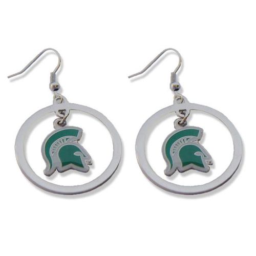 Michigan State Spartans Logo Hoop Earrings