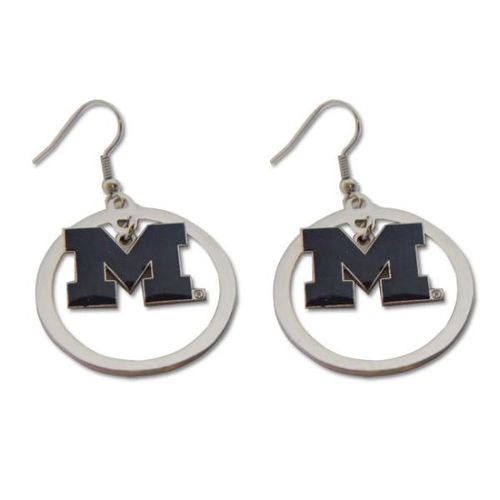 Michigan Wolverines Logo Hoop Earrings
