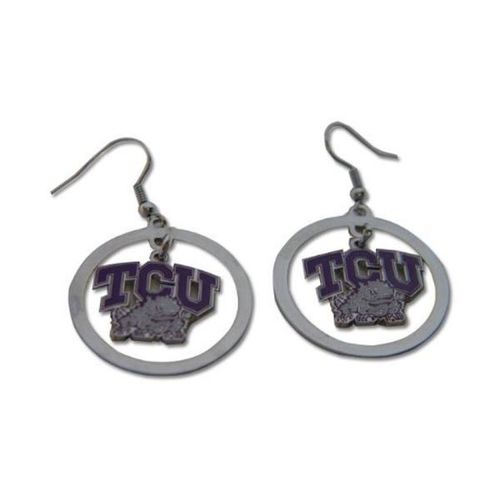TCU Horned Frogs Logo Hoop Earrings