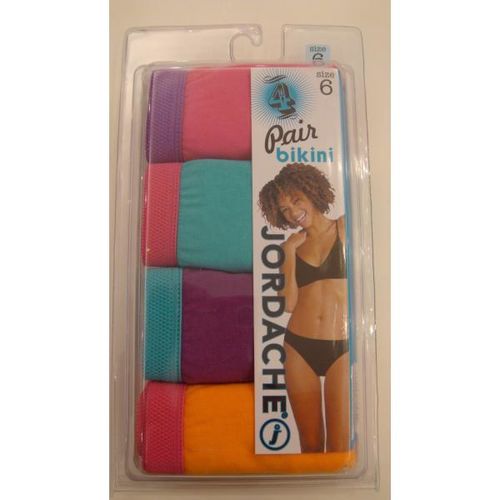 Jordache 4 Pair Bikini Panties Multicolor Solids Case Pack 72