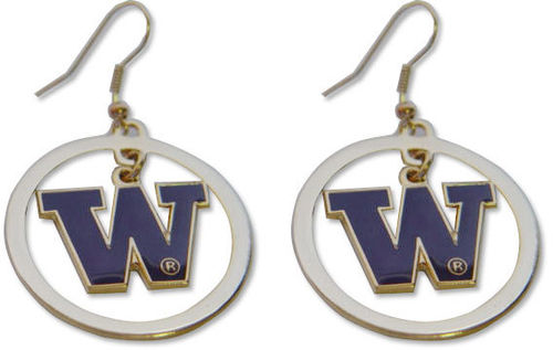 Washington Huskies Hoop Logo Earrings