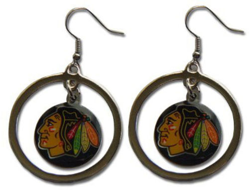 Chicago Blackhawks Logo Hoop Earrings