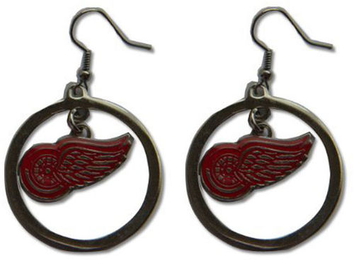 Detroit Red Wings Hoop Logo Earrings