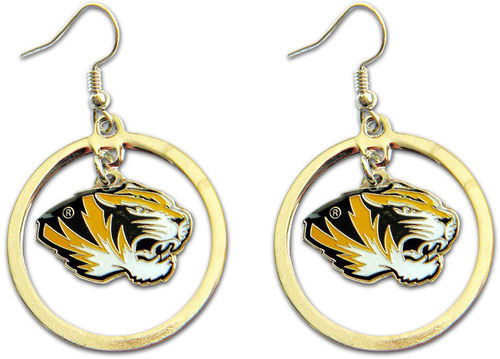 Missouri Mizzou Tigers Logo Hoop Earrings