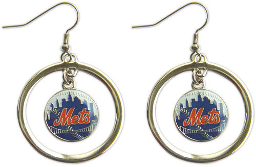 New York Mets Logo Hoop Earrings