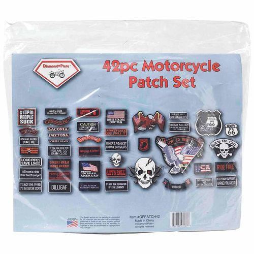 Live To Ride&trade; 42pc Embroidered Motorcycle Patch Set
