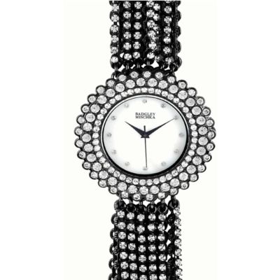 Badgley Mischka Ba-1205mpbk Crystal Ladies Watch