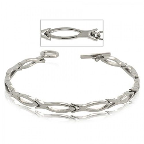 Christian Ichthys Fish Bracelet Surgical Steel - Ladies