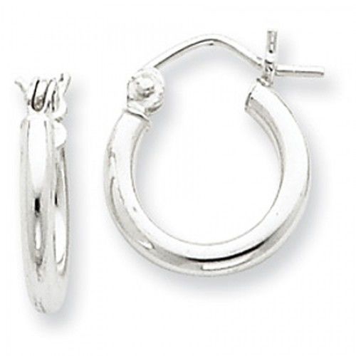 Round Earrings - Hoop in Sterling Silver - Notched W/ Hinge - Women - Graceful