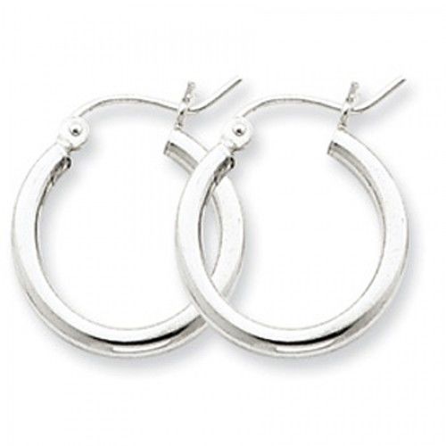 Round Earrings - Hoop in Sterling Silver - Hinge Back - Women - Ideal