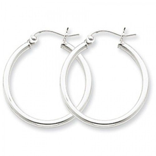 Round Earrings - Hoop in Sterling Silver - Post with Hinge - Women - Marvelous