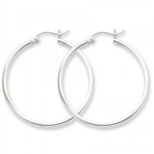 Round Earrings - Hoop in Sterling Silver - Hinge with Post - Women - Pleasing