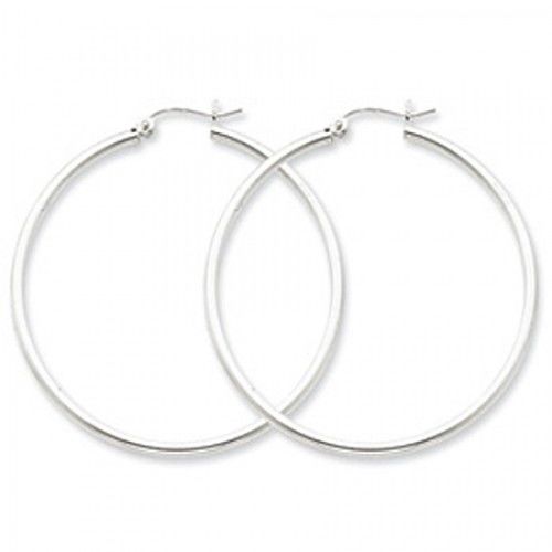 Round Earrings - Hoop in Sterling Silver - Post W/ Hinge - Women - Radiant