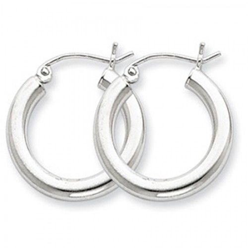 Round Earrings - Hoop in Sterling Silver - Notched with Hinge - Women - Stunning