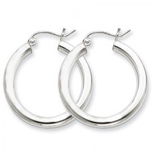 Round Earrings - Hoop in Sterling Silver - Post with Hinge - Women - Superb
