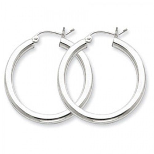 Round Earrings - Hoop in Sterling Silver - Notched Back - Women - Wonderful