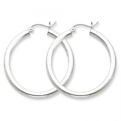 Round Earrings - Hoop in Sterling Silver - Hinge with Post - Women - Alluring