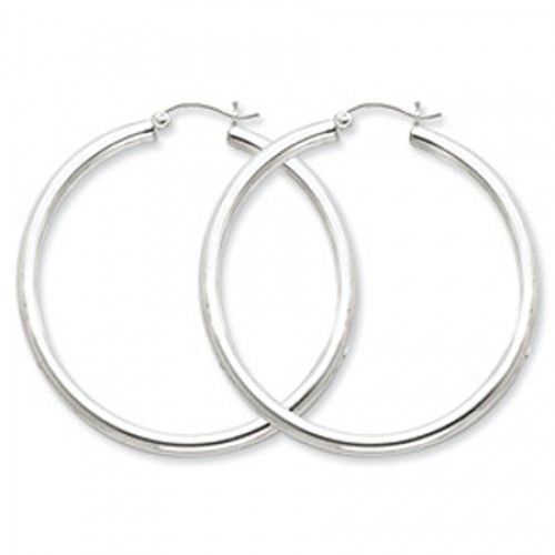 Round Earrings - Hoop in Sterling Silver - Post W/ Hinge - Women - Glamorous