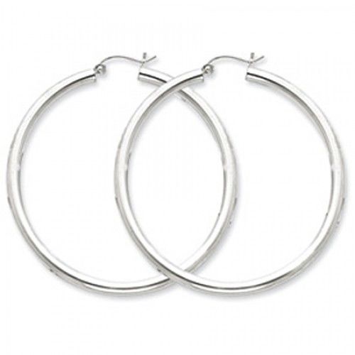 Round Earrings - Hoop in Sterling Silver - Notched W/ Hinge - Women - Fetching