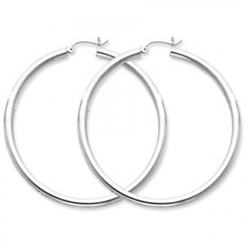 Round Earrings - Hoop in Sterling Silver - Hinge W/ Post - Women - Inviting