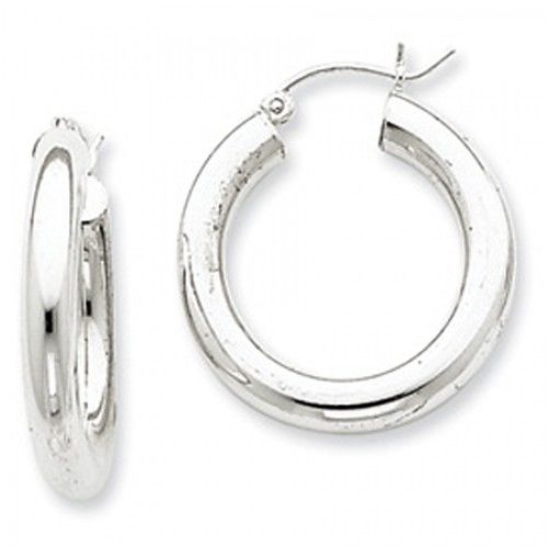 Round Earrings - Hoop in Sterling Silver - Hinge Back - Women - Pleasant