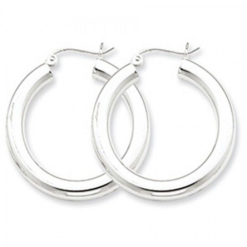 Round Earrings - Hoop in Sterling Silver - Notched with Hinge - Seductive