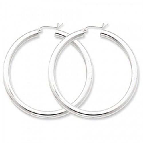 Round Earrings - Hoop in Sterling Silver - Notched W/ Post - Women - Tasteful