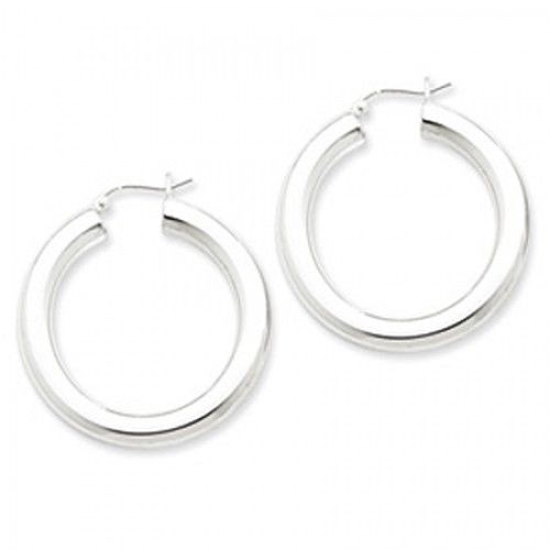 Round Earrings - Hoop in Sterling Silver - Notched W/ Hinge - Women - Lovable