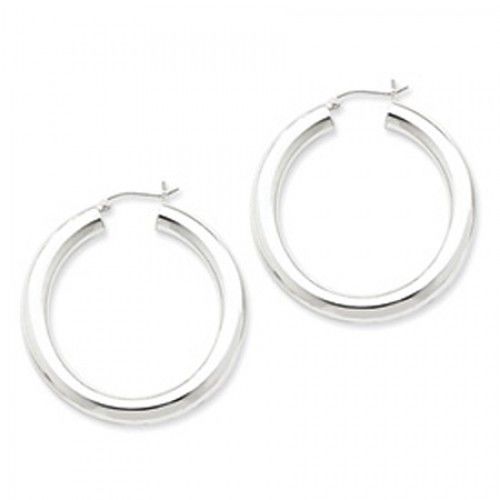 Round Earrings - Hoop in Sterling Silver - Hinge W/ Post - Women - Mesmerizing