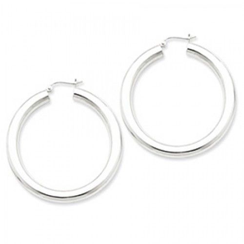 Round Earrings - Hoop in Sterling Silver - Hinge Back - Women - Interesting